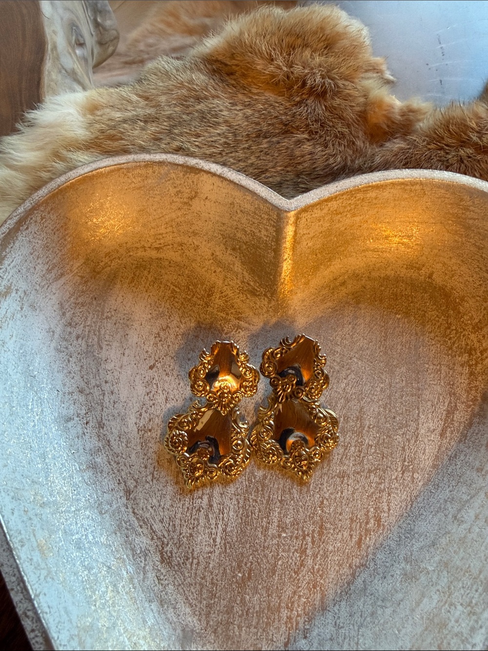 Gold-Tone Ornate Drop Earrings - Women Jewelry